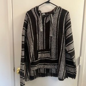 Black Brown Grey and Whire Baja Hoodie Size Medium